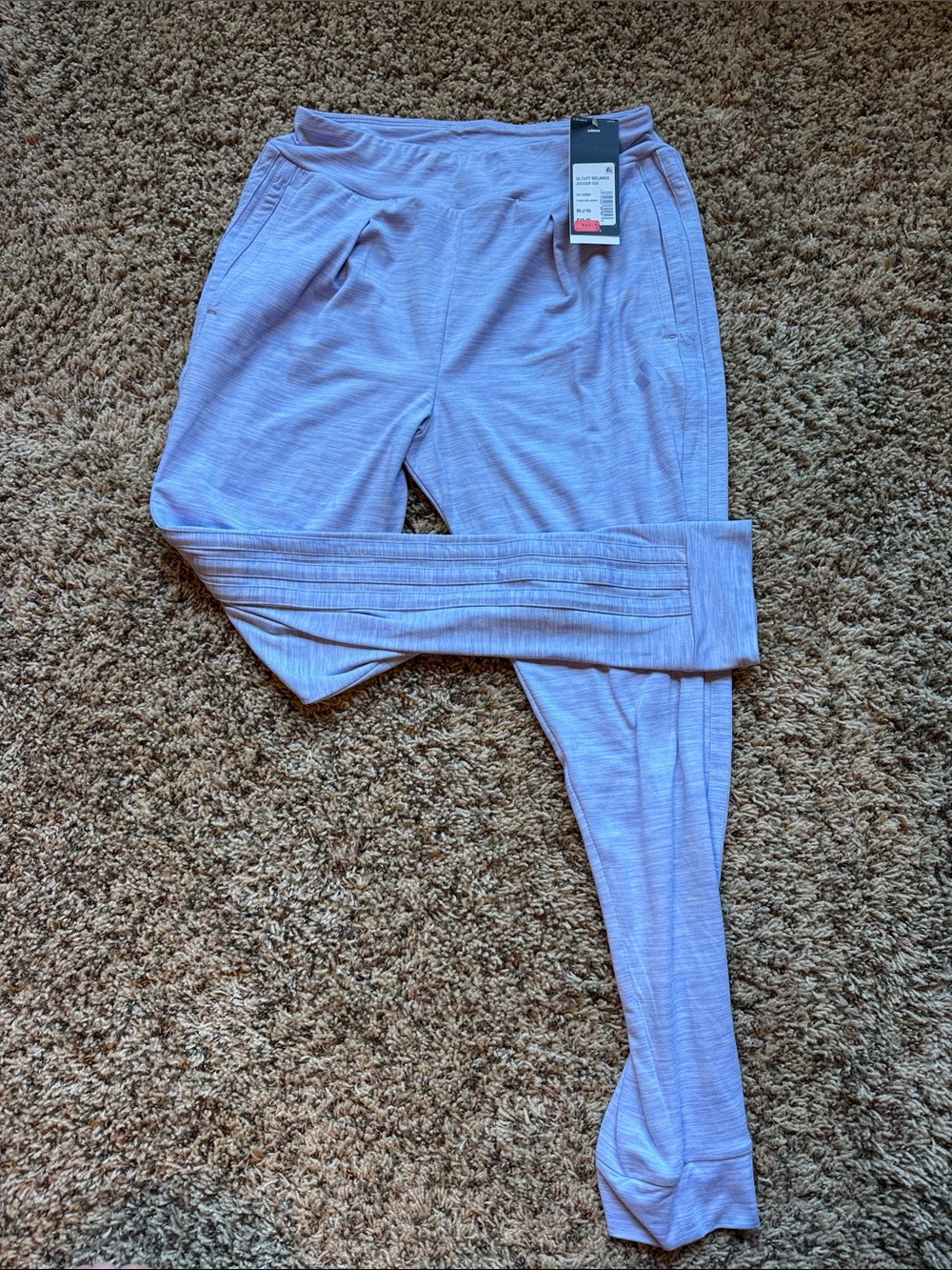 adidas Lavender Melange 3S Cuff Jogger